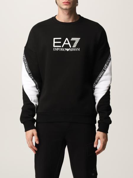 Ea7: Felpa Athletic Colorblock EA7 in cotone con logo