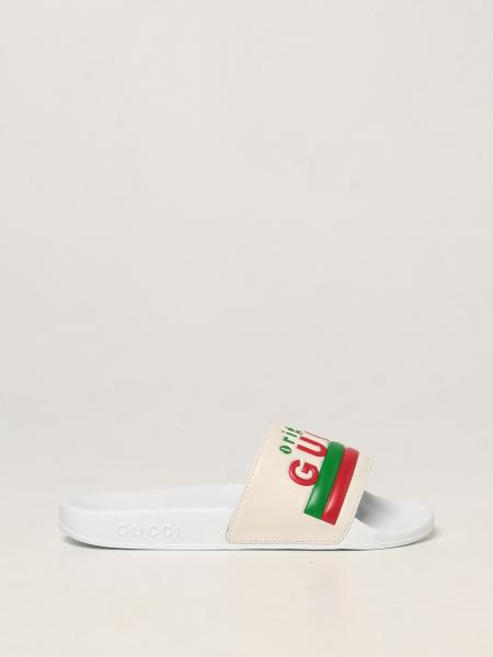Sandalo slide Gucci in pelle con logo