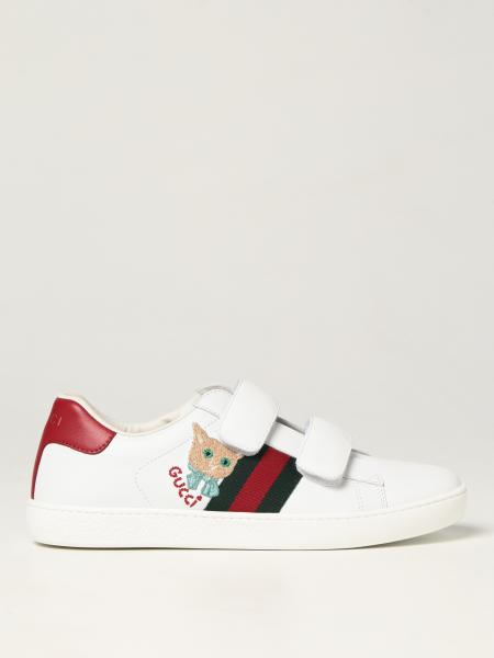 Gucci kids: Gucci leather sneakers