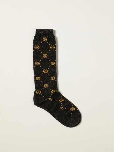 Gucci kids: Gucci socks in cotton with GG Supreme motif in lamé