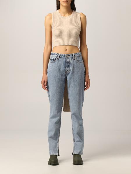 Ganni top in recycled ribbed wool