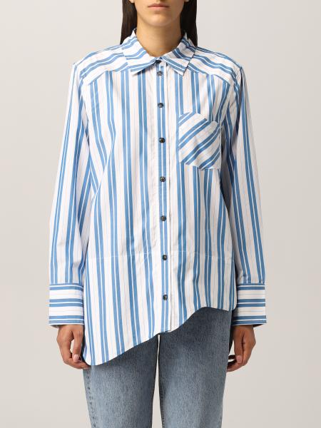 Ganni striped poplin shirt