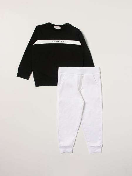 Moncler bambino: Set felpa + pantalone jogging Moncler in cotone