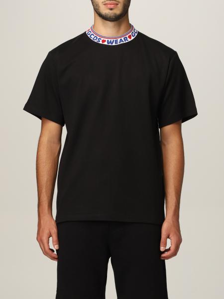 Gcds men: Gcds cotton T-shirt with logoed crew neck