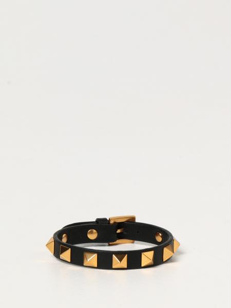 Valentino men: Valentino Garavani Rockstud leather bracelet with studs