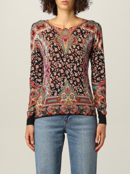 Etro women: Etro sweater in silk and cashmere with Paisley pattern