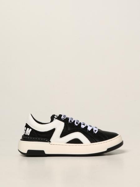 Msgm Kids sneakers in leather and fabric