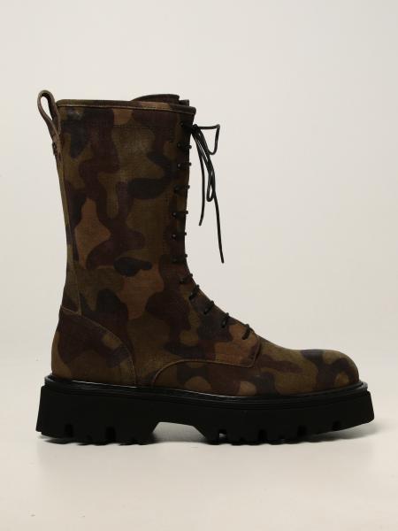 Casadei: Casadei Undercover ankle boots in camouflage suede