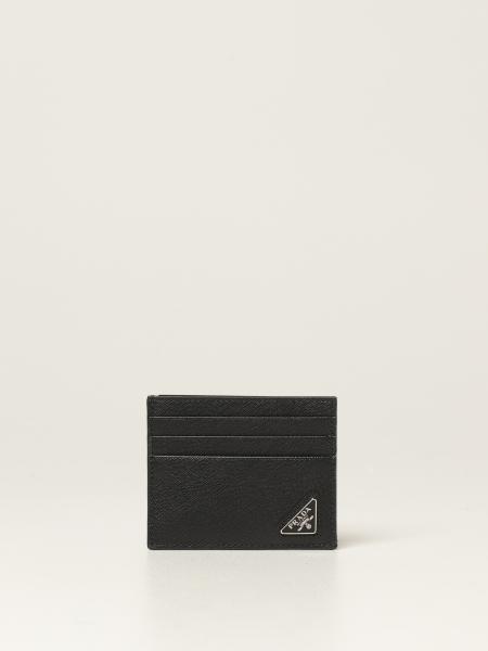 Prada Black leather credit card holder