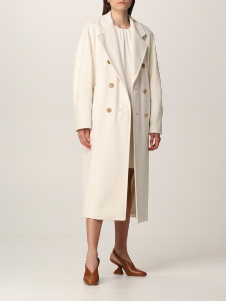 MAX MARA: 101801 Icon double-breasted coat - White | Coat Max Mara ...