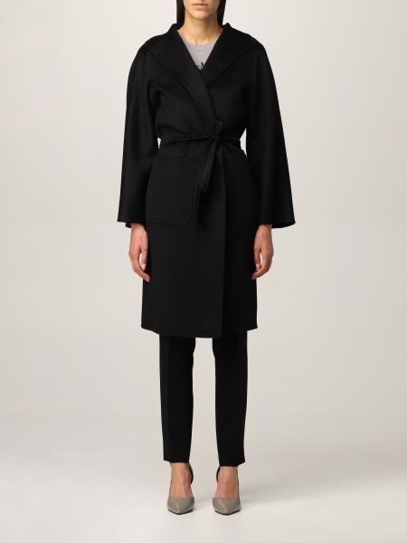 MAX MARA: cashmere coat - Black | Max Mara coat 10160819600 online at ...