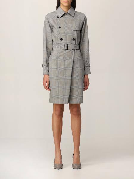 Max Mara trench dress in check wool