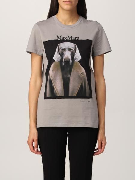 MAX MARA: Dogstar t-shirt in cotton - Pearl | Max Mara t-shirt ...