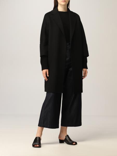 S MAX MARA: virgin wool wrap coat - Black | S Max Mara coat 90161019600 ...