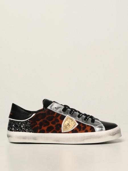 Philippe Model: Philippe Model Junior sneakers in animalier leather and suede