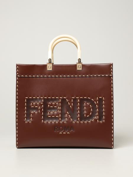 FENDI: tote bags for woman - Brown | Fendi tote bags 8BH386 AFL5 online ...