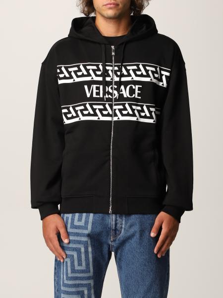 Versace men: Versace cotton sweatshirt with big logo