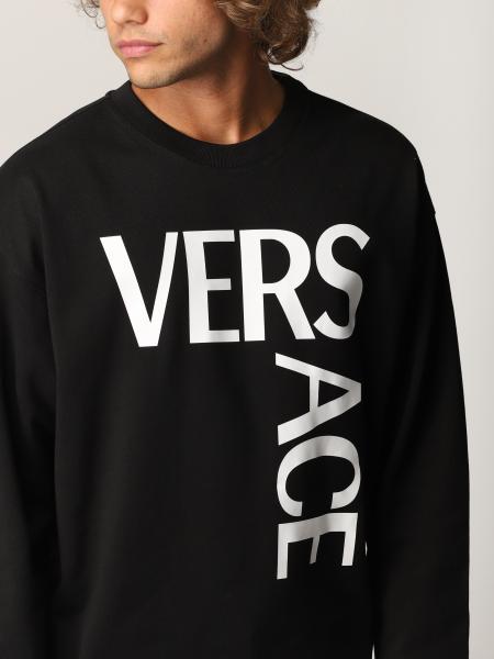 VERSACE: Felpa in cotone con big logo | Felpa Versace Uomo 