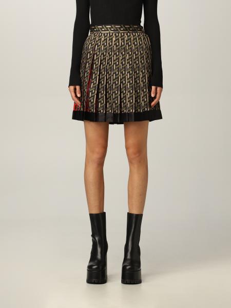 Versace women: Versace mini skirt with La Greca print