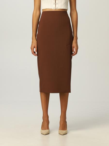 SPORTMAX: longuette skirt in wool blend - Cocoa | Skirt Sportmax 