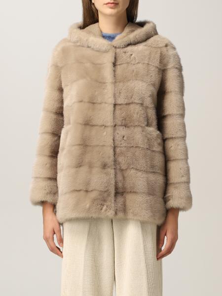 SIMONETTA RAVIZZA: fur coats for woman - Ecru | Simonetta Ravizza fur ...