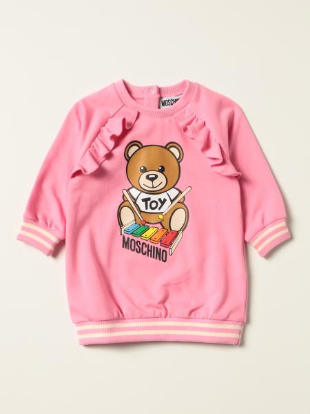 Moschino Baby sweatshirt dress in cotton with logo