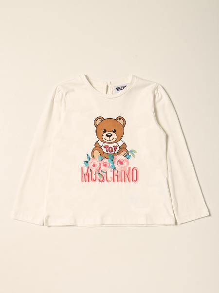 MOSCHINO BABY: cotton t-shirt with teddy flower - Yellow Cream ...
