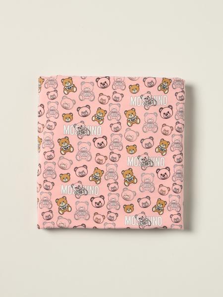 Moschino kids: Moschino Baby cotton blanket with all-over teddy