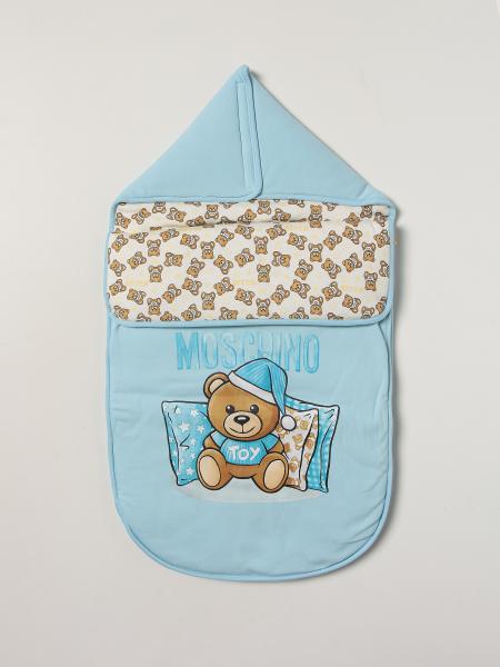 Moschino Baby sleeping bag in cotton with teddy
