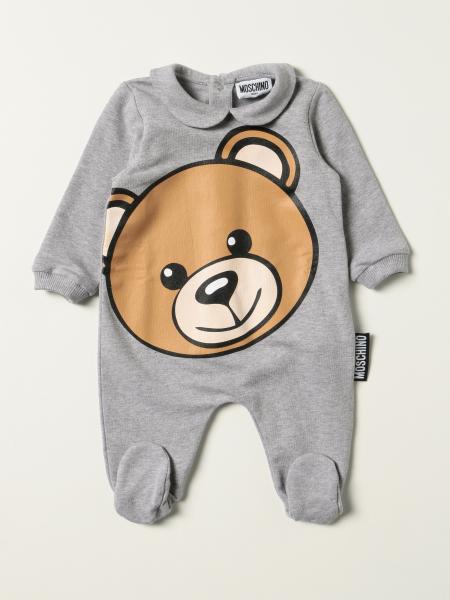 Moschino Baby footed jumpsuit with big teddy