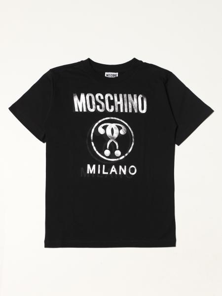 MOSCHINO KID: t-shirt in cotton with logo - Black | Moschino Kid t ...