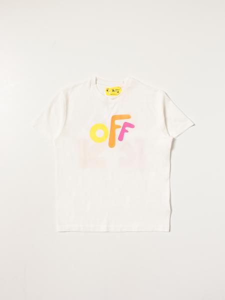 Off White: T-shirt Off White in cotone con logo multicolor