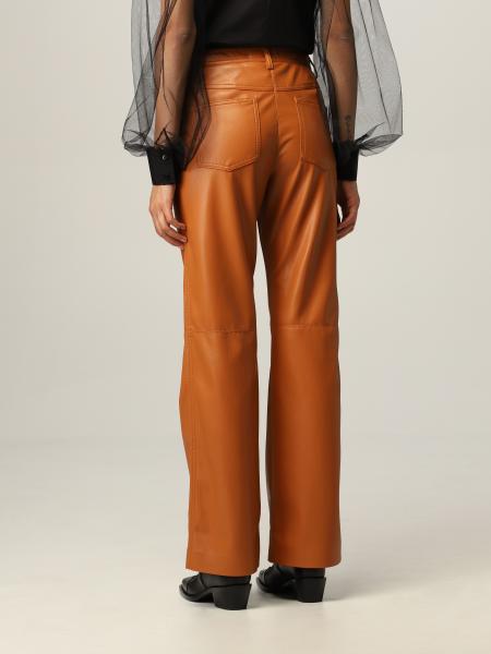 Msgm Outlet: pants in synthetic leather - Leather | Pants Msgm 