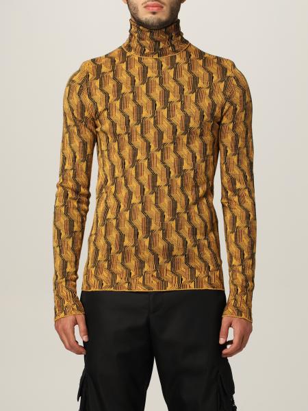 Prada uomo: Maglia Prada in lana vergine con logo in maglia