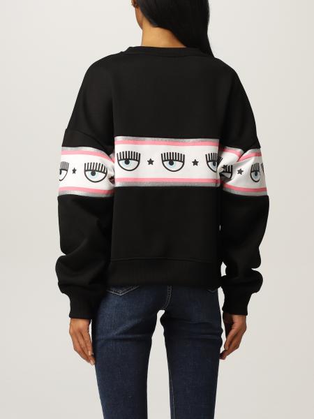 CHIARA FERRAGNI: Felpa con logo Eye-star - Nero | Felpa Chiara Ferragni  71CBIF00 CFC1F GIGLIO.COM