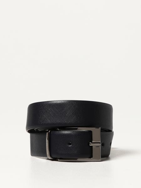 Reversible armani exchange leather belt