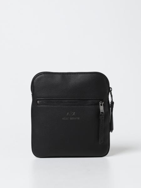 Armani Exchange Messenger bag in grained synthetic leather