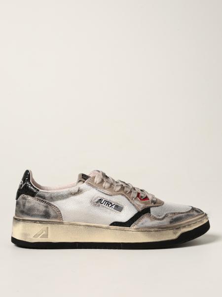 Autry trainers in mesh and worn suede