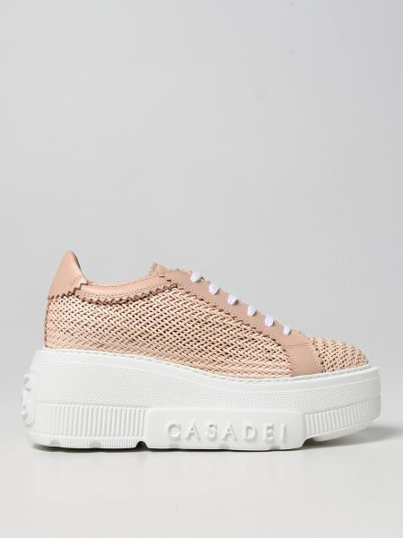Casadei woven leather platform sneakers
