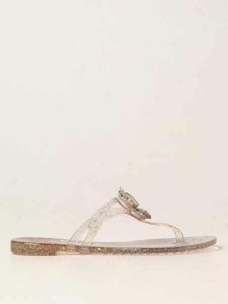 Casadei Jelly thong sandals with jewel flower