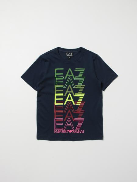 Ea7 kids: EA7 cotton T-shirt with logo print