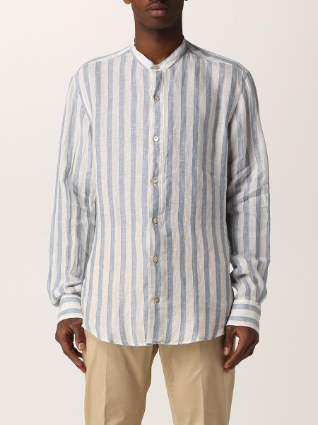 Eleventy shirt in striped linen