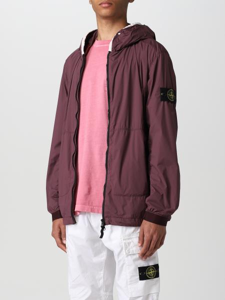 burgundy stone island jacket