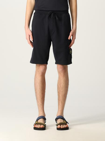 Stone Island men: Stone Island Bermuda shorts in garment-dyed cotton fleece