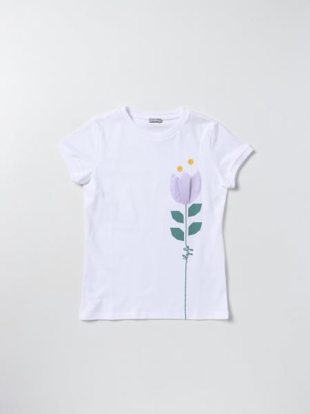 T-shirt Il Gufo in cotone con fiore