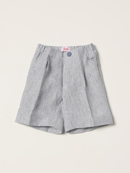 Il Gufo: Il Gufo shorts in pinstripe linen