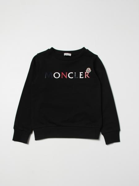 Moncler boys' clothing: Moncler kids' sweatshirt with maxi logo