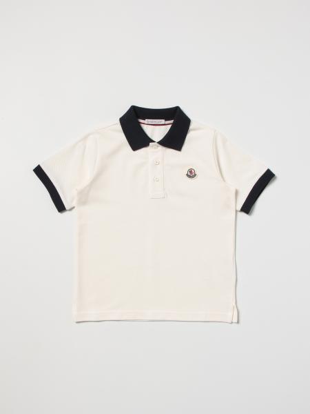 Moncler boys' clothing: Moncler piquet polo t-shirt with contrasting details