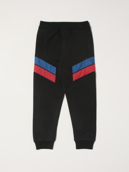 Moncler boys' clothing: Moncler jogging pants with two-tone bands