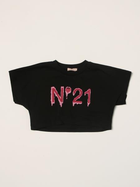 Cropped T-shirt N ° 21 with logo